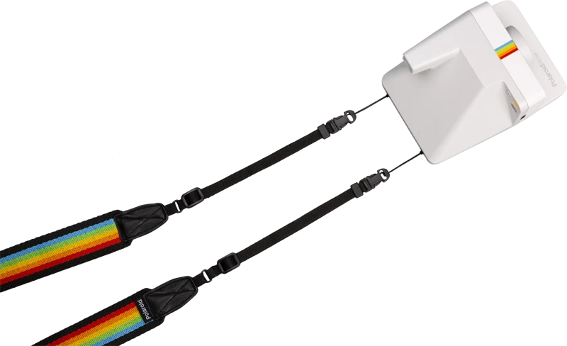 POLAROID CAMERA STRAP FLAT RAINBOW Juodas
