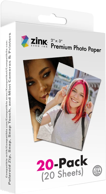 Polaroid ZINK Premium fotopopierius 2x3" 20 nuotraukų