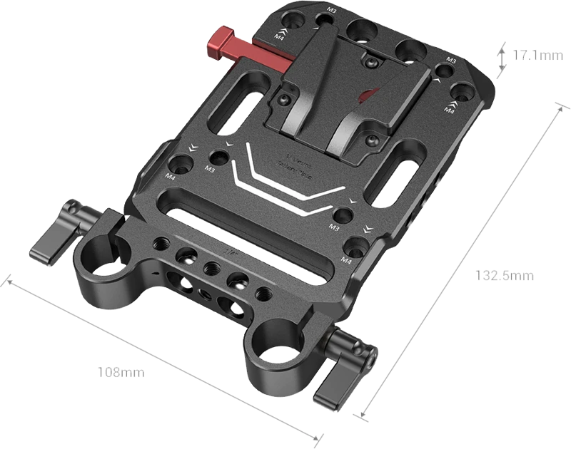 SMALLRIG 3016 BATTERY PLATE V-MOUNT W ROD CLAMP