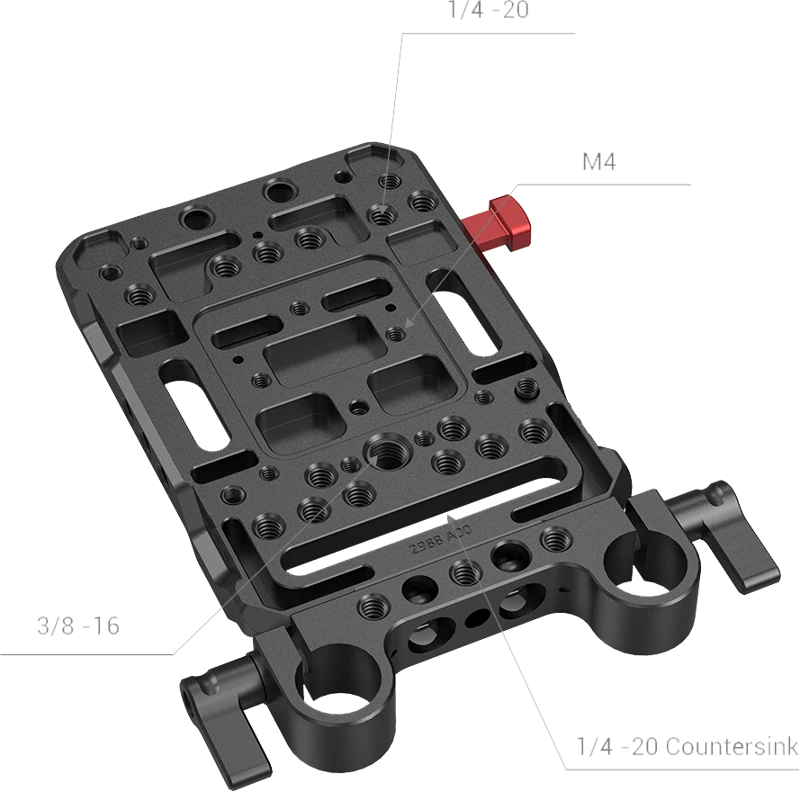 SMALLRIG 3016 BATTERY PLATE V-MOUNT W ROD CLAMP