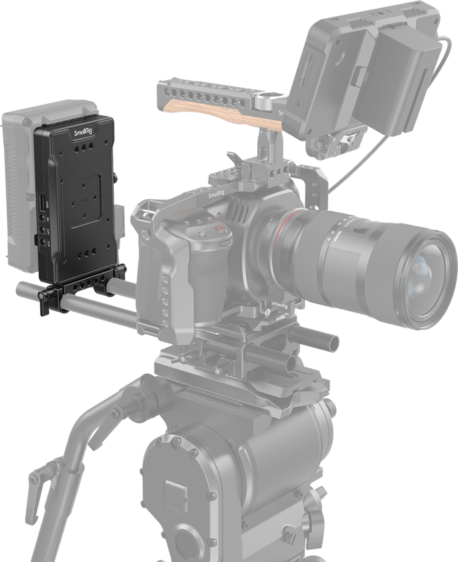 SmallRig 3203 Advanced V-Mount Baterija Mount Plate with Dual 15mm Rod Clamp