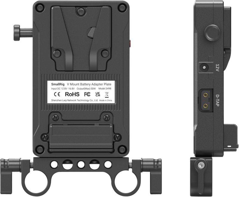 SmallRig 3498 Baterija Adapteris Plate V-Mount (Basic Version) with Dual Rod Clamp