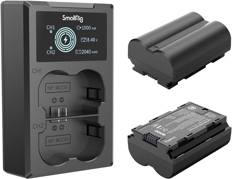 „SmallRig 3822 NP-W235“ kameros baterijos ir įkroviklio rinkinys