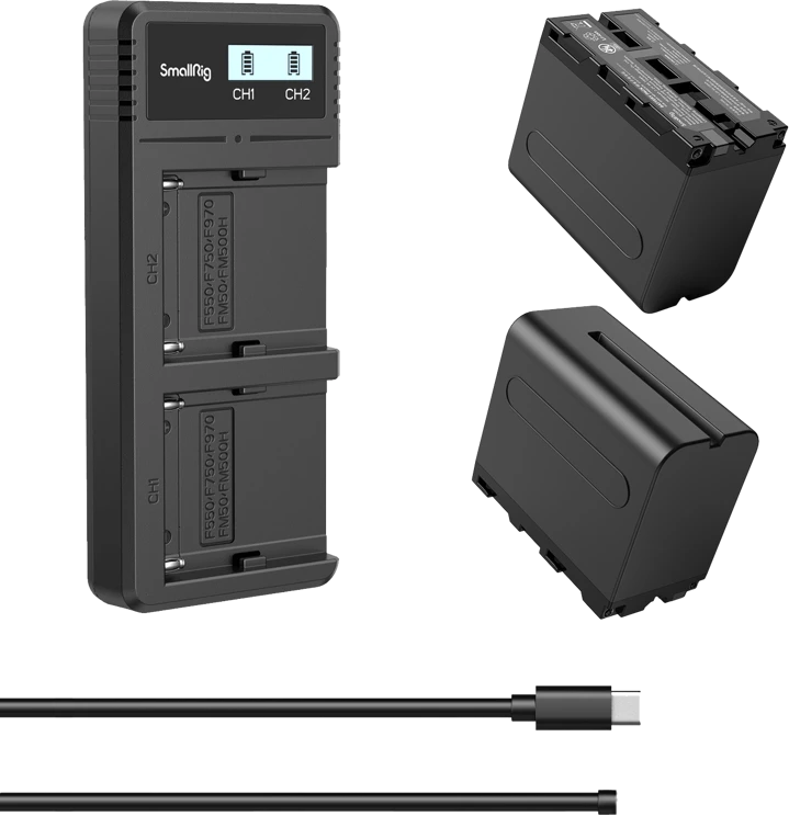 SmallRig NP-F970 baterijos ir įkroviklio rinkinys (3823)
