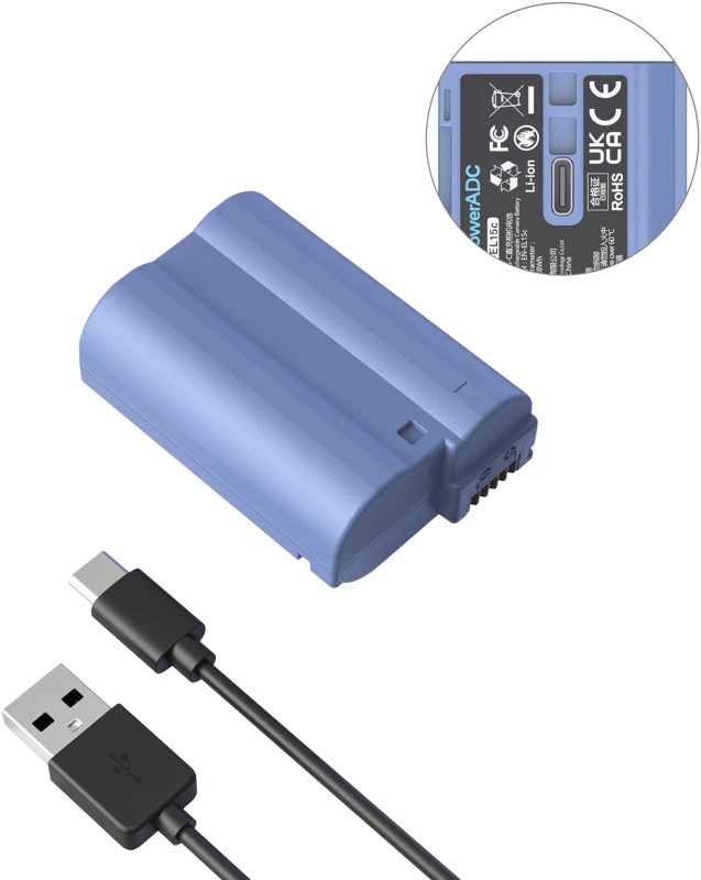 „SmallRig 4332“ fotoaparato baterija, įkraunama su USB-C jungtimi EN-EL15c