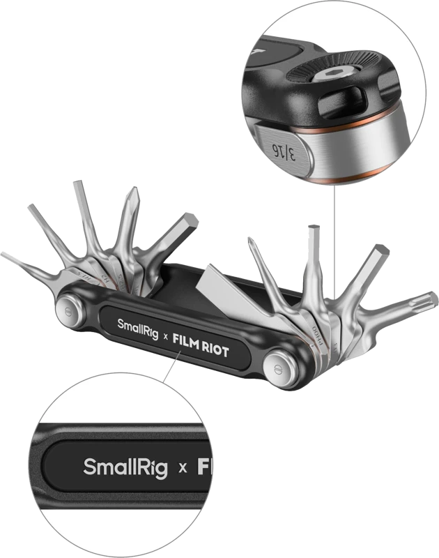SmallRig 4375 x FILM RIOT 10-in-1 Folding Wrench Set with Multiple Angle Positioning Juodas