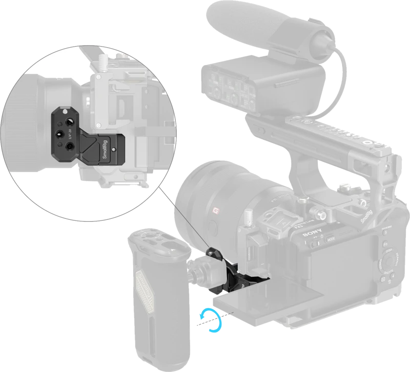 SmallRig 4458 adapterio montavimo schema