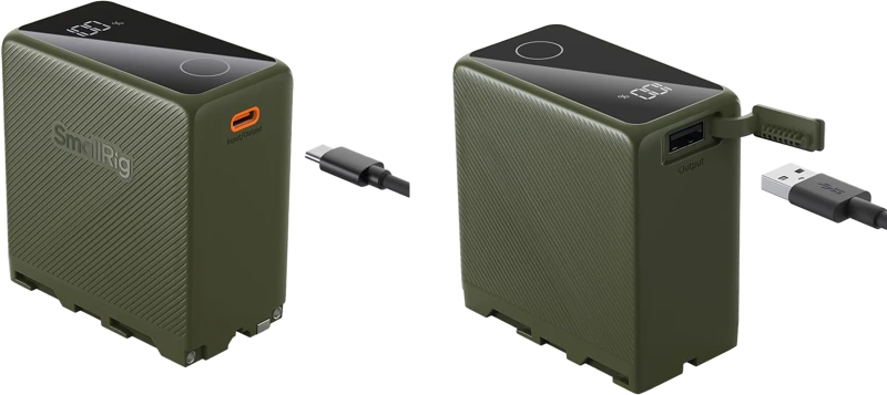 SmallRig 4577 NP-F970 USB-C Rechargeable Camera Baterija (Žalias)
