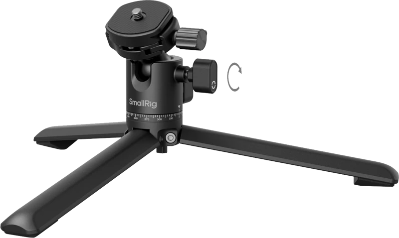 „SmallRig 4630“ metalinis stalo trikojis su „Arca-Swiss“ greito atlaisvinimo plokšte ir panoraminiu rutuliniu galvute