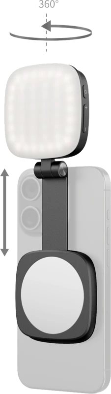 „SmallRig 4656 Vibe P48“ nuimamas mobiliojo telefono LED vaizdo įrašymo žibintas, juodas