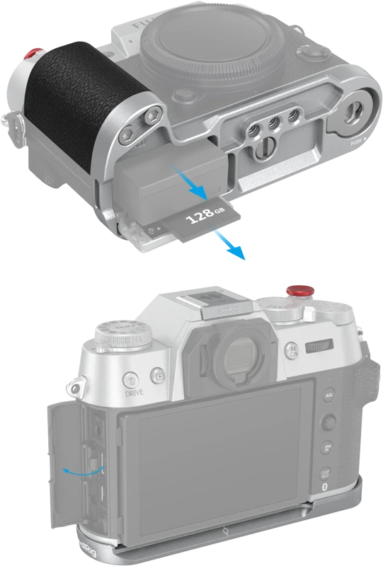 SmallRig 4713 Silicone L-Shape Handle for Fujifilm X-T50 Sidabrinis