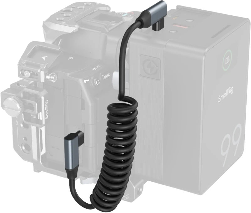 SmallRig 4793 USB-C Angled to USB-C Angled Coiled Data Cable