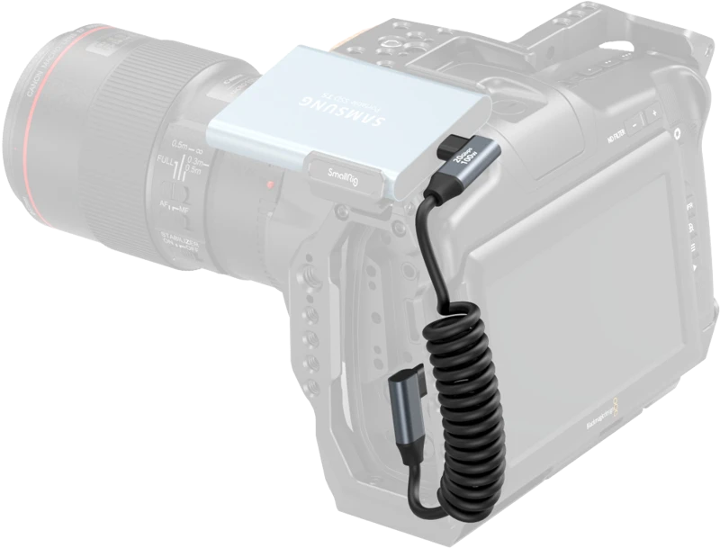 SmallRig 4793 USB-C Angled to USB-C Angled Coiled Data Cable