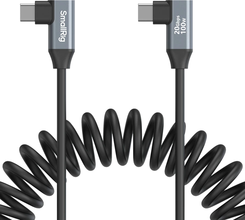SmallRig 4793 USB-C Angled to USB-C Angled Coiled Data Cable