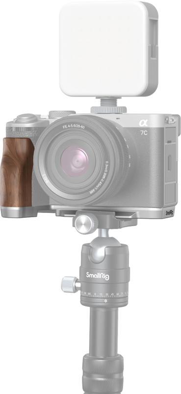 SmallRig 4796 L-Shape Mount Plate with Wooden Handle for Sony Alpha 7C II / Alpha 7CR