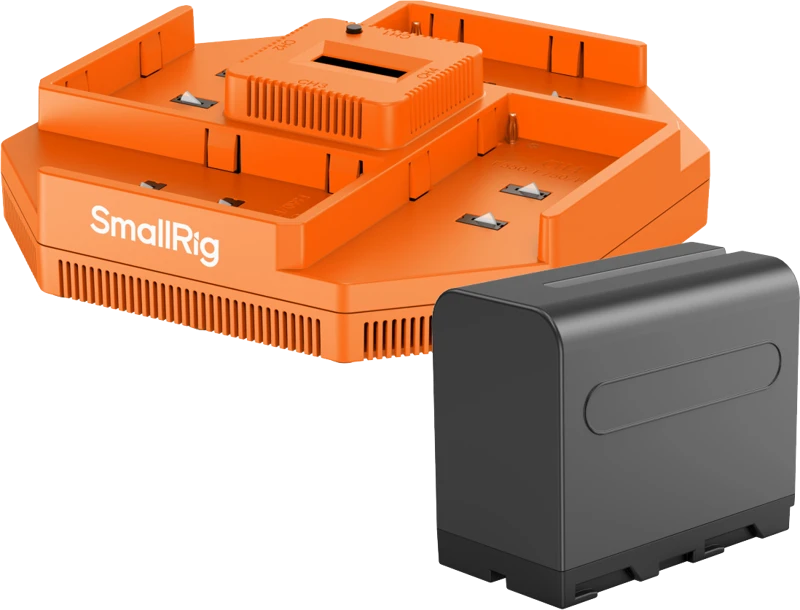 SmallRig keturių kanalų įkroviklis su akumuliatoriumi