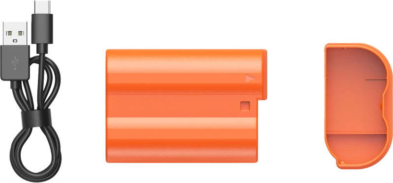 Oranžinis „SmallRig 4966 EN-EL15c“ įkraunama USB-C kameros baterija, oranžinė