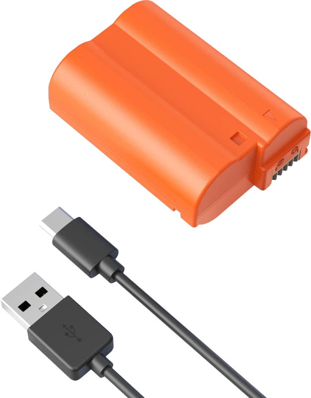 Oranžinis „SmallRig 4966 EN-EL15c“ įkraunama USB-C kameros baterija, oranžinė