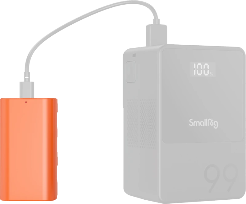 Oranžinis SmallRig 4971 NP-F550 USB-C Rechargeable Camera Baterija Oranžinis