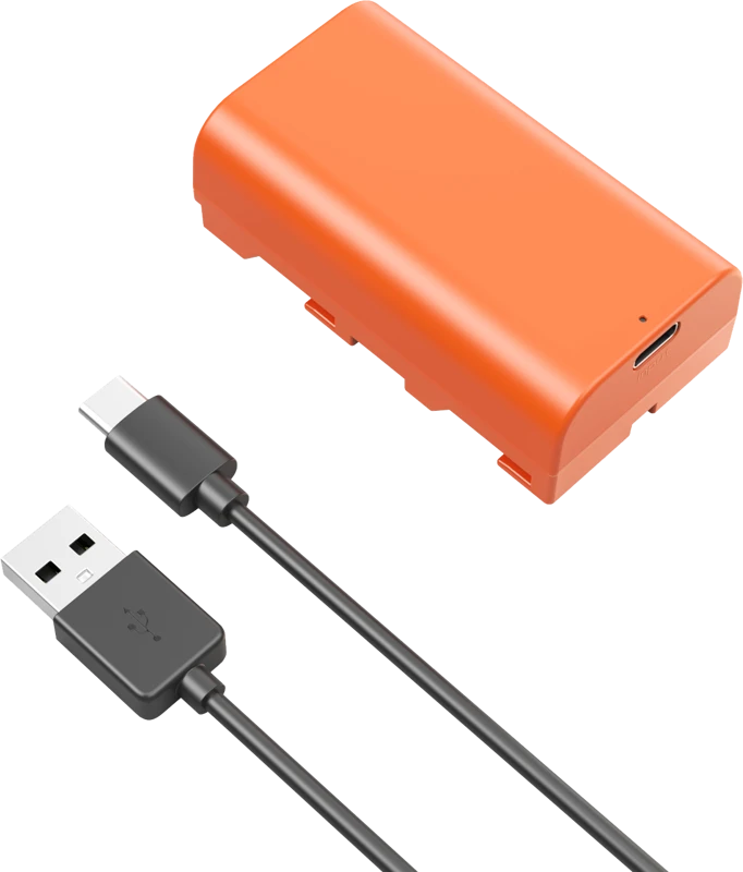 Oranžinis SmallRig 4971 NP-F550 USB-C Rechargeable Camera Baterija Oranžinis