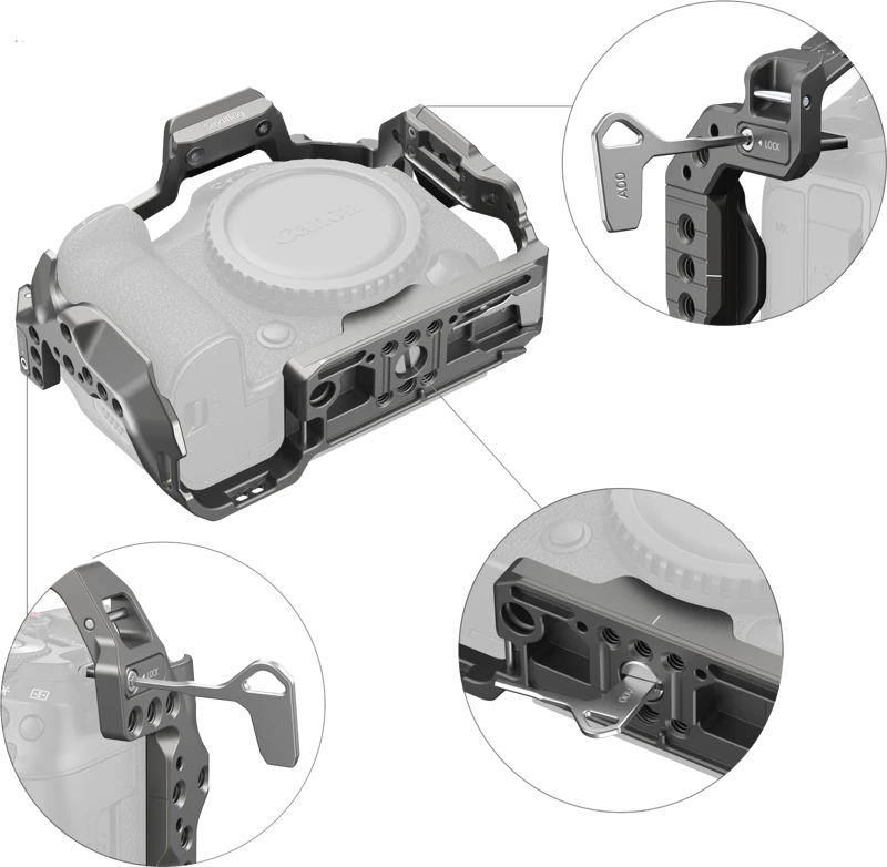 SmallRig 4977 HawkLock Quick Release Cage for Canon EOS R5 Mark II