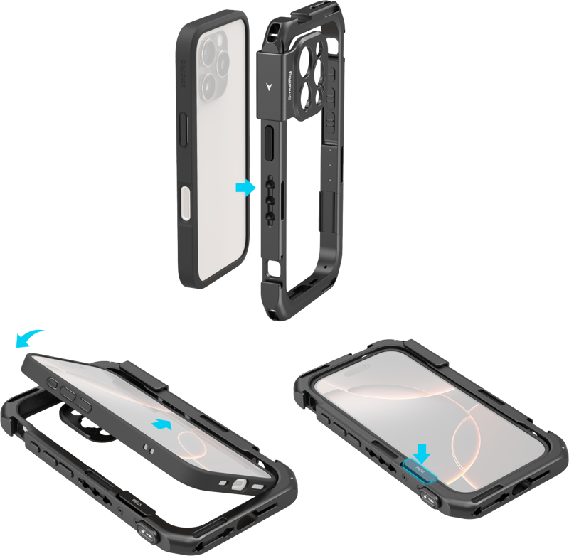 „SmallRig 5008“ mobiliųjų vaizdo įrašų narvas, skirtas „iPhone 16 Pro“ – bazinė versija