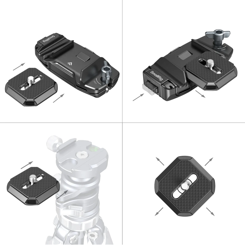 SmallRig 5053 Camera Clip with Quick Release Mount Plate Kit