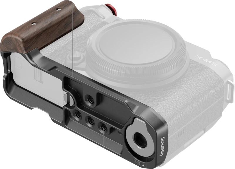 SmallRig 5260 L-Shape Mount Plate with Wooden Handle for FUJIFILM X-M5 Juodas