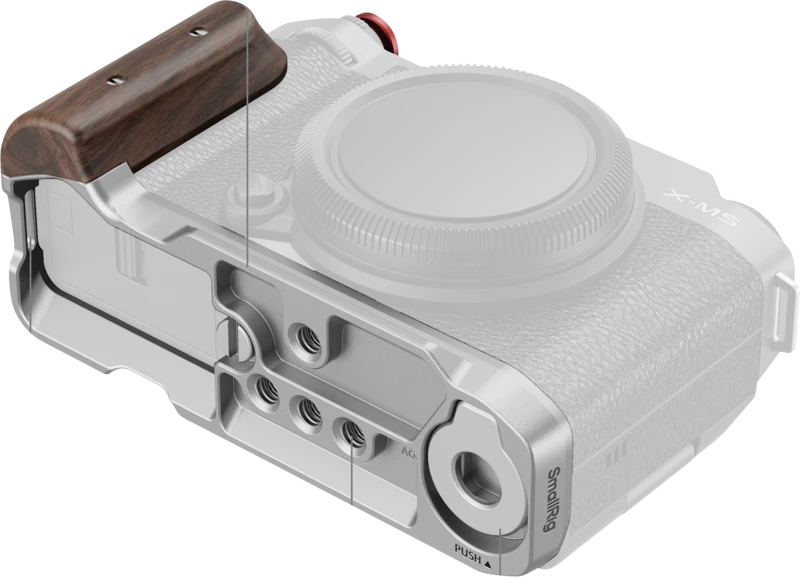 SmallRig 5261 L-Shape Mount Plate with Wooden Handle for FUJIFILM X-M5 Sliver
