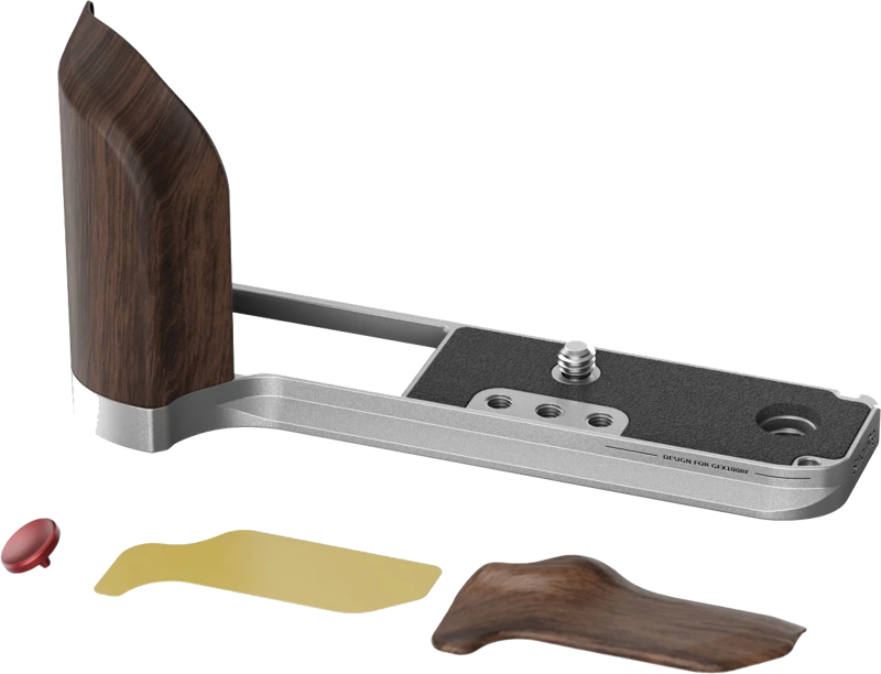 SmallRig 5265 L-Shape Mount Plate with Wooden Handle for FUJIFILM GFX100RF Sidabrinis