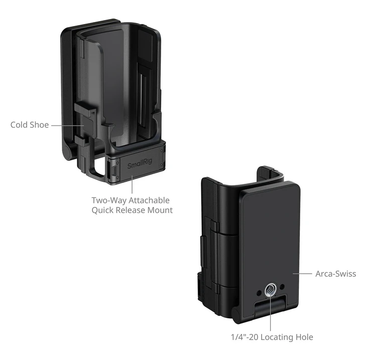 Magnetinis tvirtinimo laikiklis SmallRig 6009, skirtas DJI Osmo Pocket 4, 180° reguliavimas