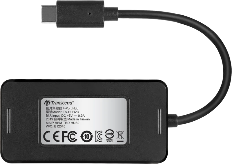 TRANSCEND USB 3.1 C tipo 4 prievadų šakotuvas