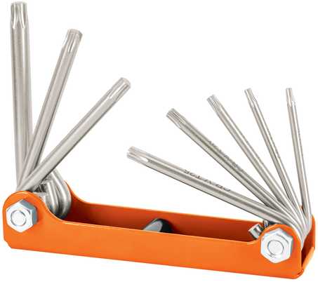 8 in 1 sulankstomas TORX atsuktuvų rinkinys metaliniame korpuse. T9-10-15-20-25-27-30-40 Truper®