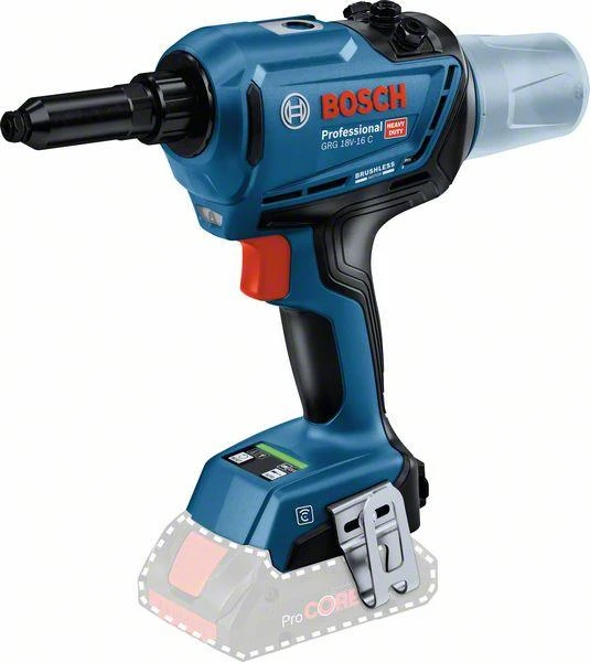 Bosch GRG 18V-16 kniediklis su permatomu konteineriu