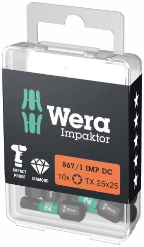 Atsuktuvo antgalis WERA 867/1 IMP DC Torx TX40 25mm, 10vnt.