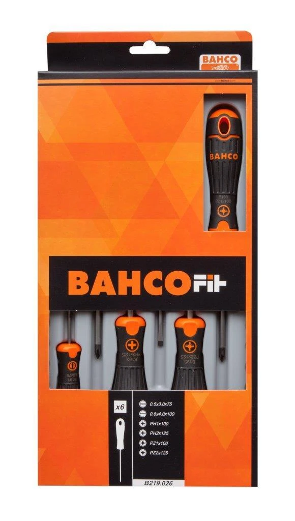 Atsuktuvų kmpl 6 vnt BahcoFit PH1/2 ; PZ1/2 ; pl. tiesūs SL3/4