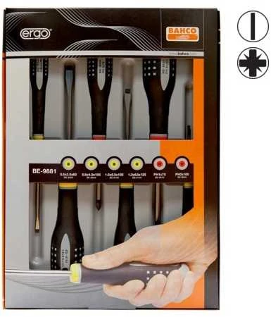 BAHCO Ergonomiškas atsuktuvų rinkinys, 6 vnt., BE-9882