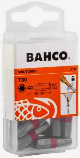 Bahco Bits Torx T30x25mm, conical, color coded, 10pcs