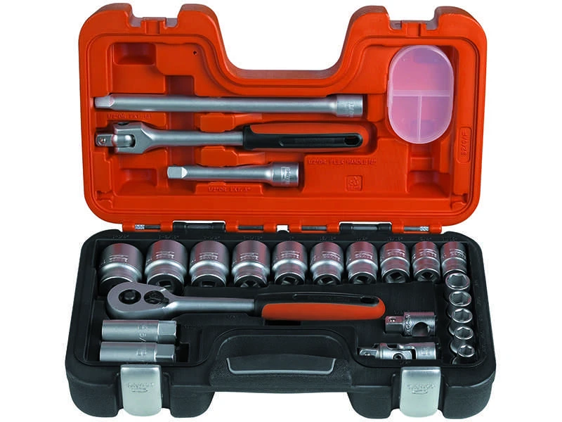 Bahco Galvučių, terkšlės ir priedų rinkinys 3/8"-1.1/4" jungtis 1/2” 23vnt