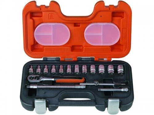 Bahco Galvučių, terkšlės ir priedų rinkinys 1/4" 16vnt