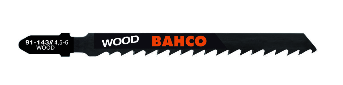 Bahco Siaurapjūklio geležtės 1,45x132mm 8TPI Bimetal, T-fiksatoriuis, 4-65mm kietai medienai 5vnt.