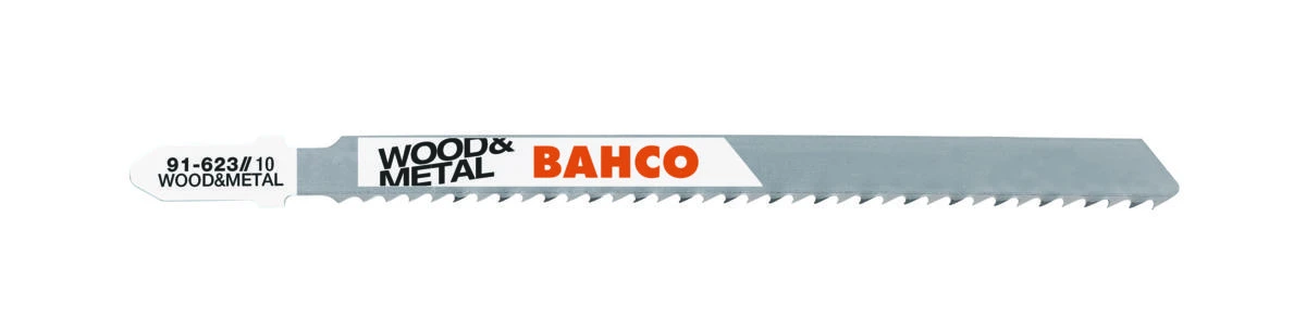 Bahco Siaurapjūklio geležtės 1,25x132mm PR-Bimetal, T-fiksatoriuis, 3-65mm medienai ir metalui 5vnt.