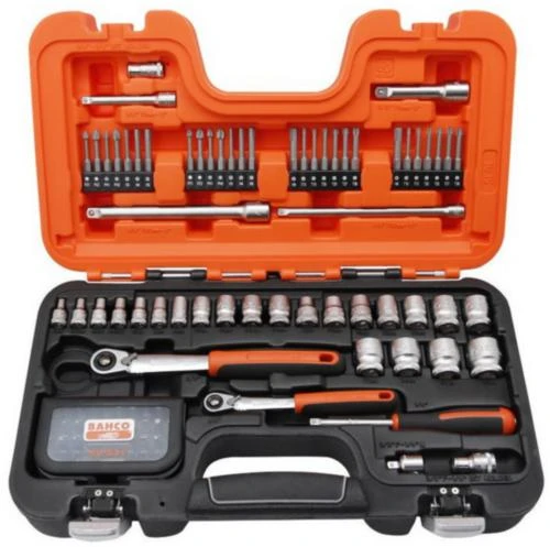 Bahco Galvučių rinkinys 1/4"+3/8" 4-21mm galvutėms, siauroms terkšlėms + ilgiems ir trumpiems antgaliams. 91vnt