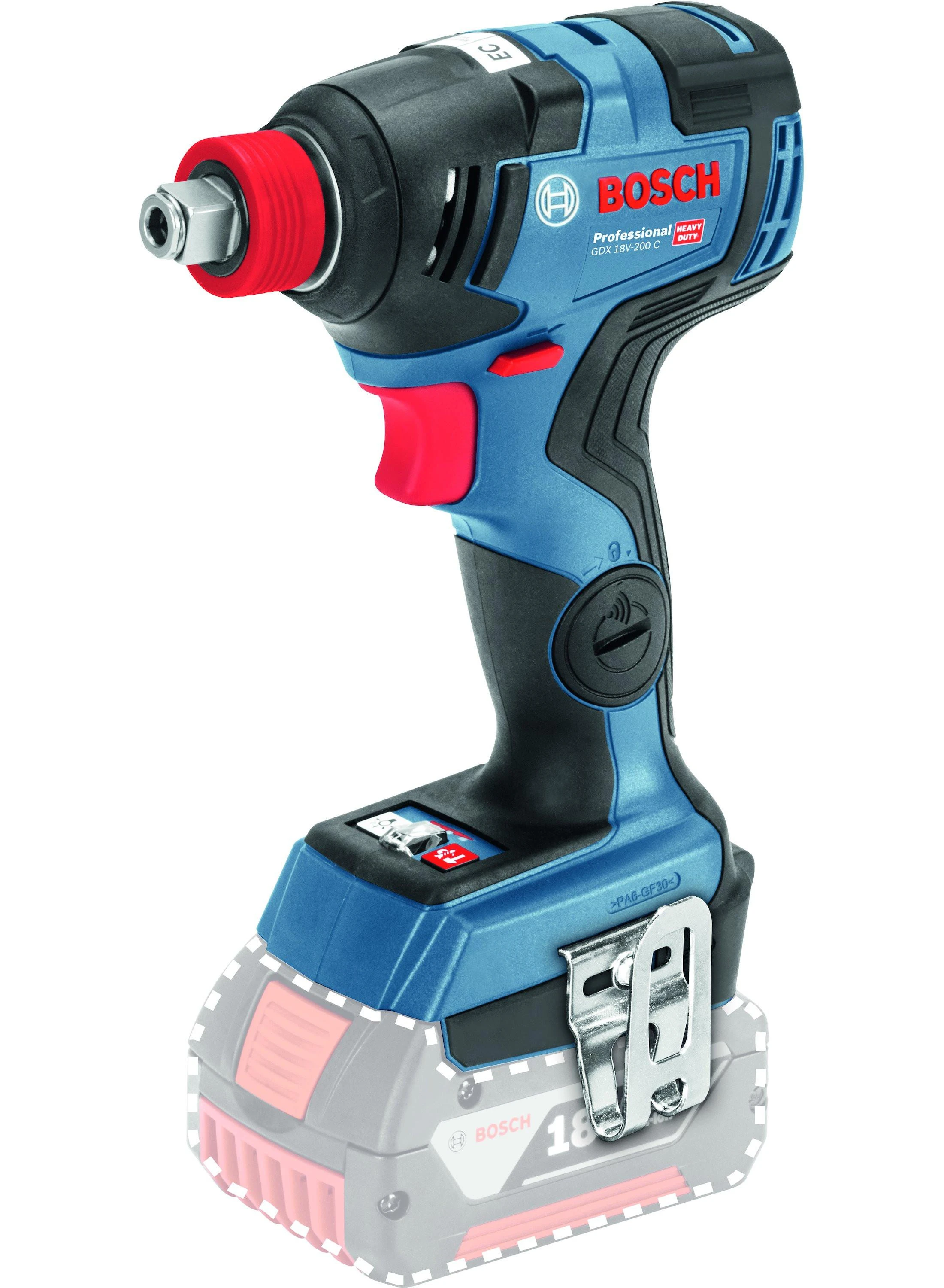 Bosch Akumuliatorinis smūginis suktuvas / veržliaraktis GDX 18V-200 C, be akumuliatoriaus ir kroviklio