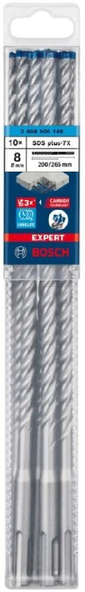 Bosch SDS-plus-7X grąžtas 8x200x265mm, 10 vnt.