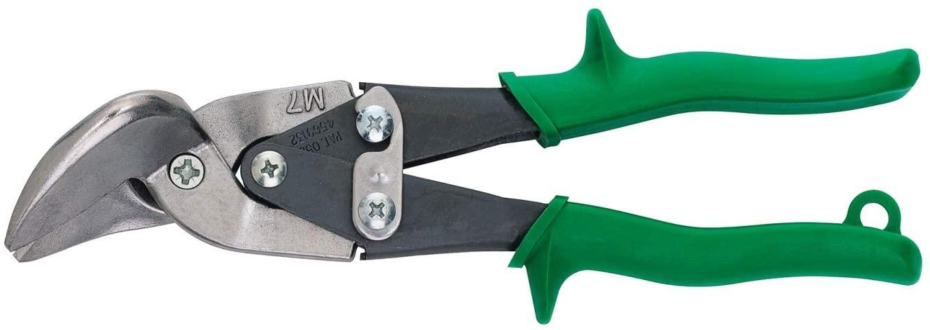 Freund Padidintos sverinės galios žirklės skardai, 225 mm, kairinės, išlenktos. Kerpa (cinkuota/nerūdijančio plieno skarda) 1.02mm/0,6mm. Pagaminta JAV