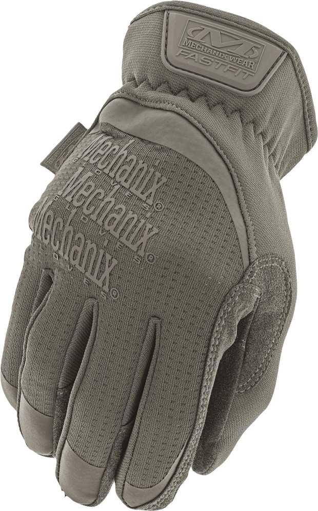 Mechanix Wear Pirštinės Mechanix FastFit® Olive Drab, žalios XL dydis. Rauktas rankogalis, dirbtinė oda, TrekDry®