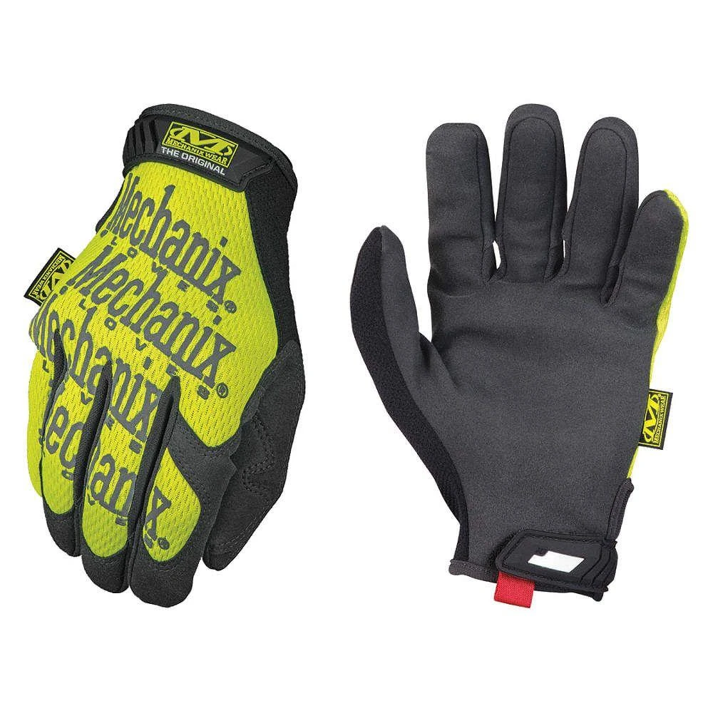 Mechanix Original Hi-Viz geltonos pirštinės, dvipusis vaizdas