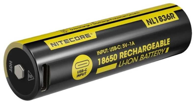 Nitecore 18650 akumuliatorius su USB-C įkrovimo prievadu