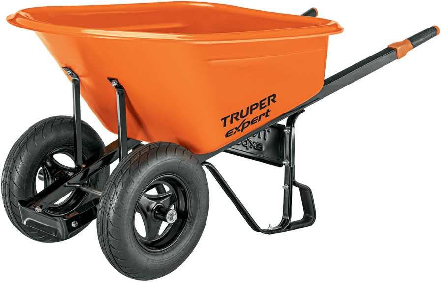 Truper Expert 120L profesionalus dviejų ratų karutis su HDPE plastikine talpa